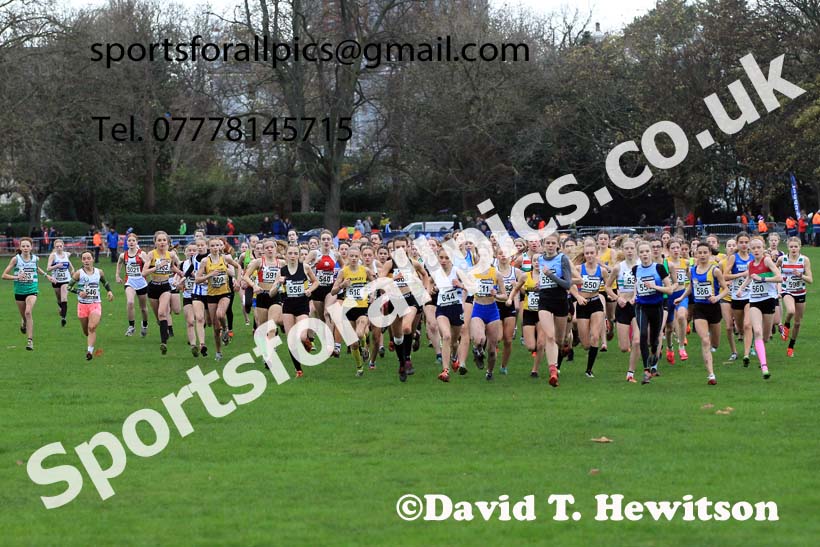 Girls Under-15s, 2022 British Athletics Cross Challenge, Sefton Park, Liverpool.  Photo: David T. Hewitson/Sports for All Pics